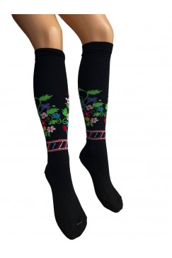 Черни чорапи с шевица до коляното