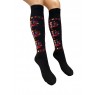 Черни дамски дълги чорапи с шевици