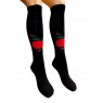 Черни дамски чорапи с шевица до коляното