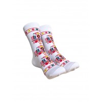 Бели къси чорапи с шевица