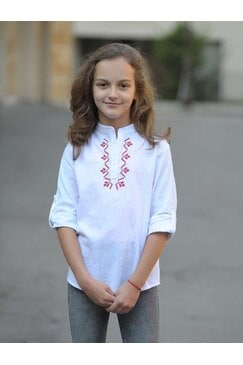 Детска бяла блуза с бродерия RUMENA KIDS