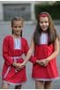 Детска стилна рокля с шевица BORIANA RED KIDS