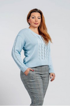 Дамски макси пуловер PIPI MAXI BLUE