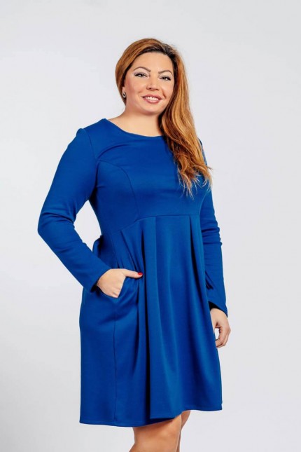 Синя разкроена макси рокля KOKETNA MAXI NAVY