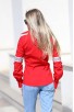 Червена дамска памучна риза с бродерия BORIANA RED