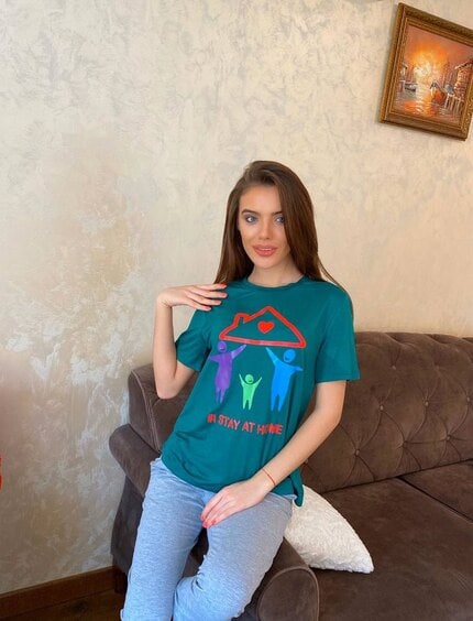Дамска памучна тениска HOME