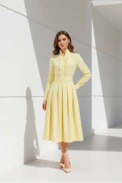 Жълта стилна рокля с джобове CARLOTTE YELLOW