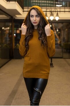 Дамски пуловер с качулка YELLOW SNAKE Дамски пуловер с качулка YELLOW SNAKE