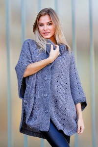 Стилно плетено пончо ALONZA Стилно плетено пончо ALONZA