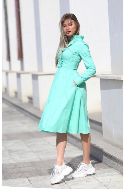 Стилна памучна рокля CARLOTTE MENTA