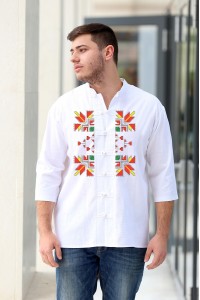 Мъжка памучна риза с шевица GALIN
