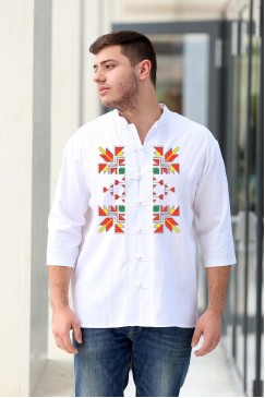 Мъжка памучна риза с шевица GALIN Мъжка памучна риза с шевица GALIN