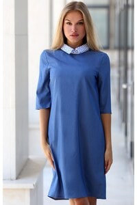 Синя елегантна рокля MENOLA