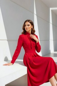 Червена ежедневна рокля CARLOTTE RED