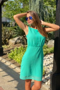 Спортно-елегантна зелена рокля GREEN STYLE