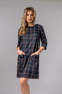 Елегантна карирана рокля DESI