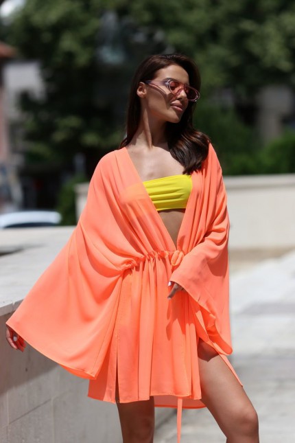 Дамска къса плажна туника ESTER ORANGE