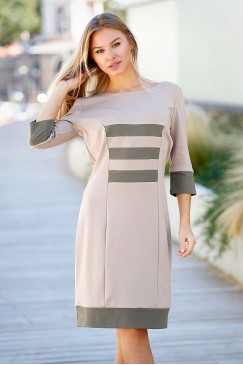 Стилна дамска ежедневна рокля BELLA DRESS KHAKI