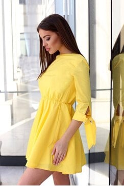 Елегантна жълта дамска рокля FASHION YELLOW