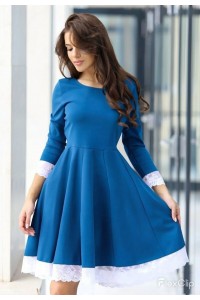 Елегантна синя дамска рокля KOKETNA BLUE