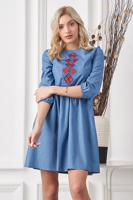 Рокля с шевица деним GABY DRESS