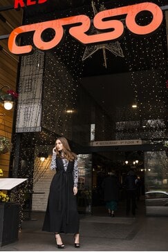 Стилен дълъг черен елек Black Chic