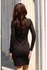Елегантна дамска черна рокля с мрежа MILANA