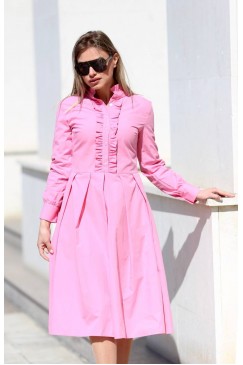 Ежедневна офис розова рокля CARLOTTE PINK