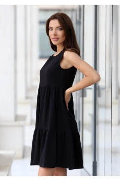 Черна ежедневна дамска рокля ALATEA BLACK