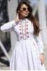 Стилна дамска бяла рокля с шевици KRASIMIRA WHITE LUX Стилна дамска бяла рокля с шевици KRASIMIRA WHITE LUX