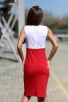 Стилна дамска офис рокля с бродерия HEART RED