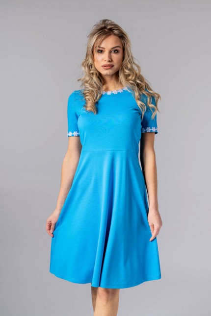 Елегантна синя рокля VELIMIRA