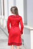 Червена рокля с ръчна шевица PRELEST RED