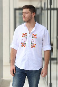 Памучна мъжка риза с шевица SERAFIM