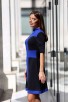 Черна рокля със сини вставки NIA BLUE
