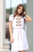 Бяла памучна рокля с шевица CVETOMIRA