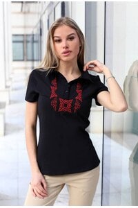 Дамска тениска с шевица KALINA BLACK Дамска тениска с шевица KALINA BLACK