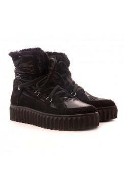 Дамски боти от естествена кожа модел 19020 black v