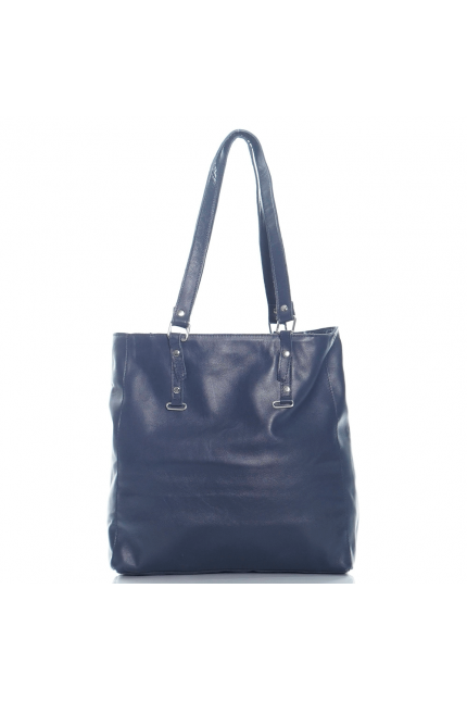 Дамска чанта от естествена кожа модел PAMELA dk blue