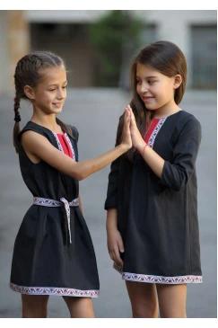 Елегантна детска черна рокля BORIANA BLACK LUX KIDS
