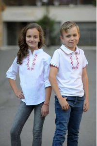Детска блуза с яка и шевица VERT KIDS