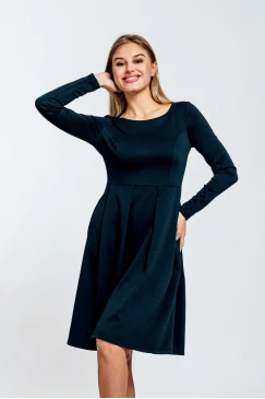 Ежедневна дамска разкроена рокля DONELLA DARK BLUE