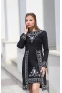 Черна дамска рокля с ръчна шевица PRELEST BLACK